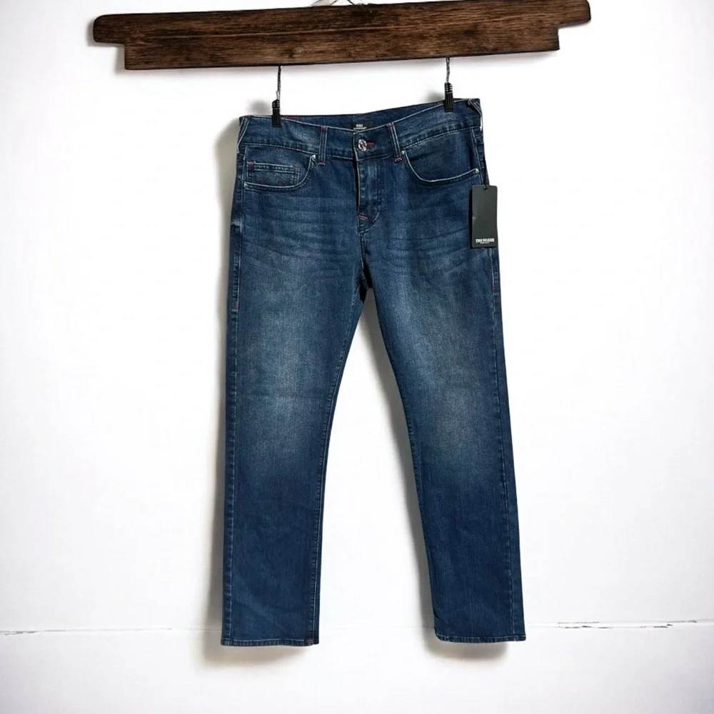 🌻NEW w/tag True Religion Ricky Red Single Needle Straight Jean Size 32x34 $159